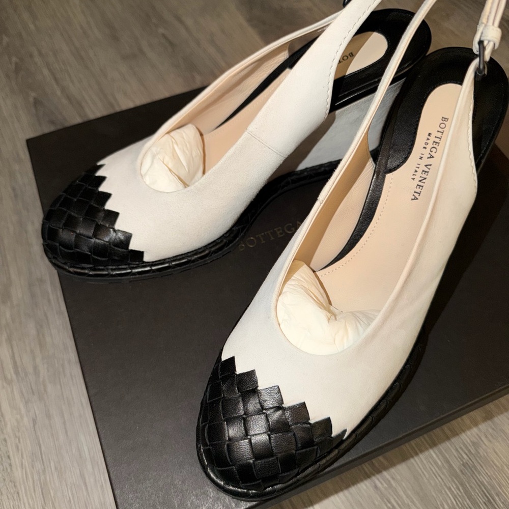 Bottega Veneta Black and White Heels